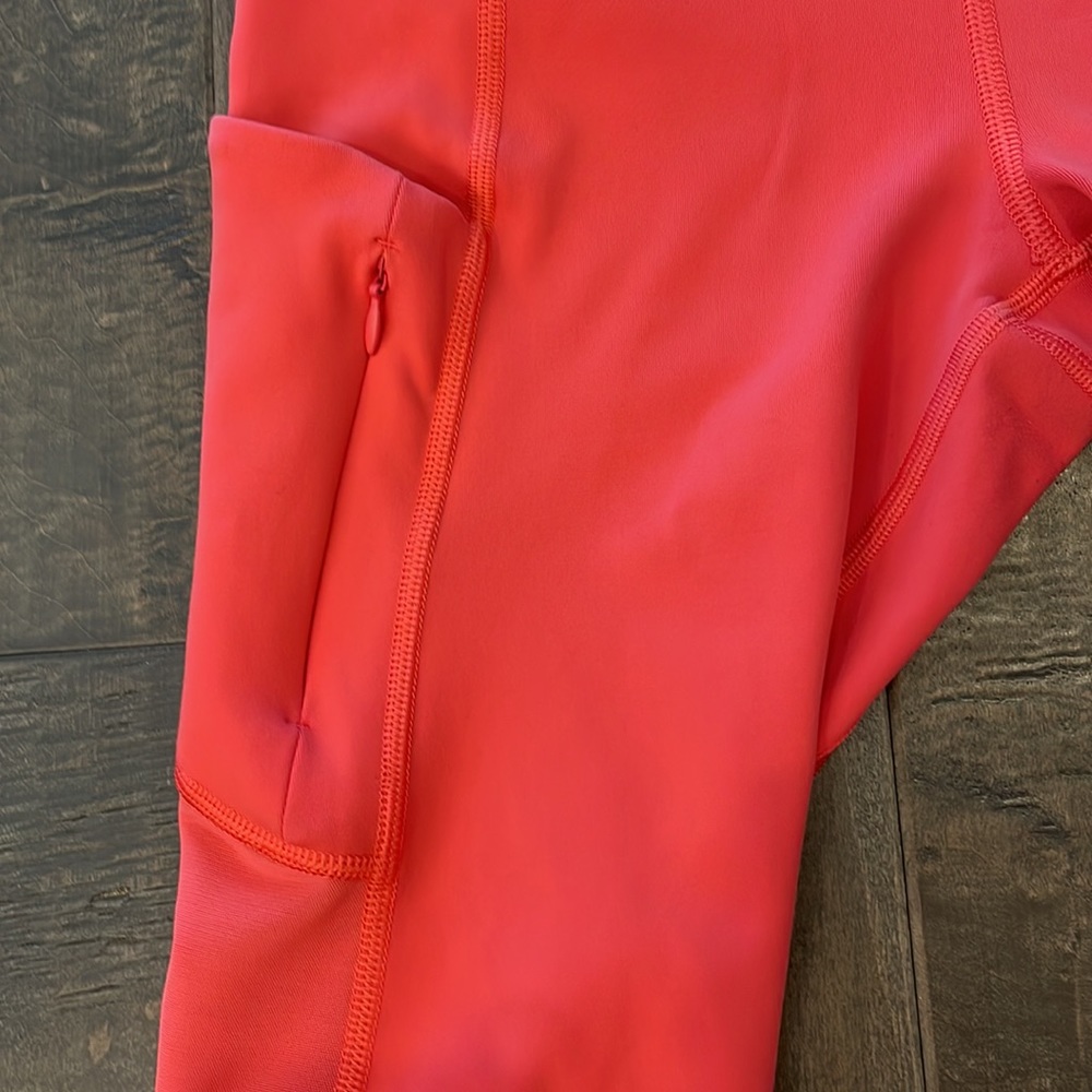 Athleta Orange Capris, Size Medium, Euc. - image 2